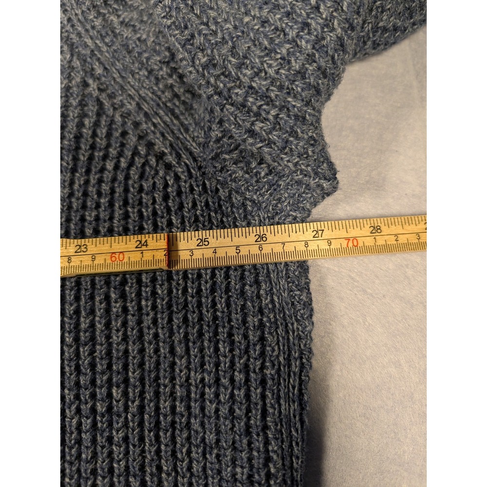LL Bean Full Zip Sweater Mens XXL Blue Organic Cotton Knit Mock Neck Excellent - Picture 7 of 7